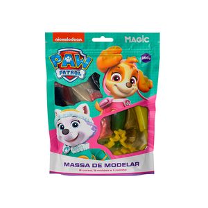 Massa Modelar Magic Patrulha Canina Meninas com 6 Cores + Moldes un