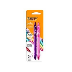 Caneta Bic Gelocity Quick Dry Roxo+Rosa 2un