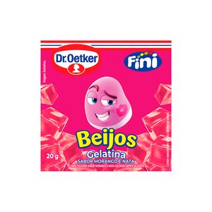 Gelatina Dr.Oetker Fini Beijos de Morango e Nata 20g