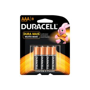 Pilha Duracell Alc. Palito AAA 8un