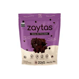 Snack Zaytas Zero Glúten Vegano Lascas Brownie Gotas Chocolate 80g