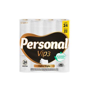 Papel Higiênico Personal Vip Folha Tripla Neutro Lv24 Pg22 20m