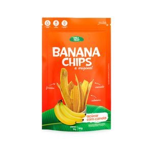 Snack Onlyfruit Zero Lactose Zero Glúten Banana Chips Açúcar Canela 50g