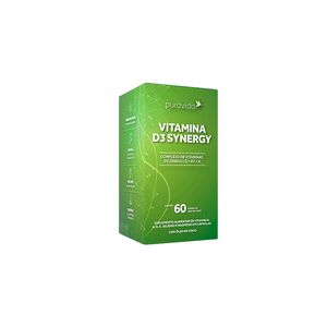 Vitamina D3 Pura Vida Synergy 2000uis+K2+A com 60 Capsulas Un