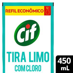 Desinfetante de Banheiro Especialista Cif Tira Limo Com Cloro 450ml Refil Econômico