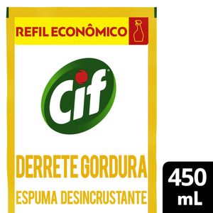 Limpador Especialista CIF Derrete Gordura 450ml Refil Econômico