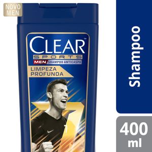 Shampoo Anticaspa Clear Men Sports Cristiano Ronaldo Limpeza Profunda 400ml