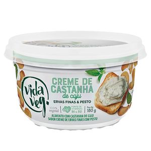 Creme de Castanha Cajú Vida Veg Ervas Finas com Pesto 180 g