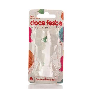 Vela Aniversário Doce Festa Skin Branca N.1