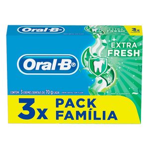 Creme Dental Oral-B Extra Fresh 70g com 3Unidades