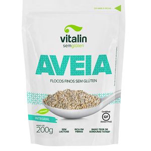 Aveia Vitalin Integral Sem Glúten Flocos Finos 200g