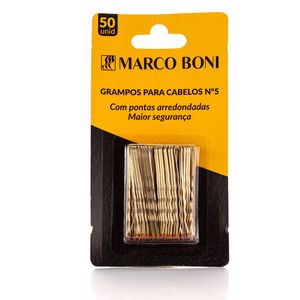 Grampo Marco Boni para Cabelo Dourado N.5 com 50Unidades