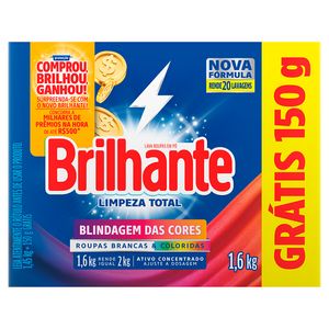 Lava Roupas Brilhante Limpeza Total Lv1,6kg Pg1,45kg