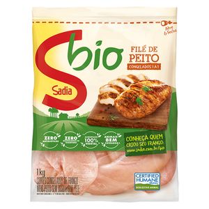 Filé de  Peito de  Frango Sadia Bio Congelado Pacote Iqf 1kg