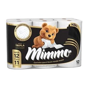 Papel Higiênico Mimmo Folha Tripla Neutro Lv12 Pg11 Rolos 20m