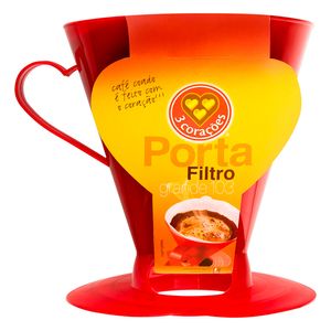 Suporte 3 Corações Filtro de Café Vermelho 103 1un