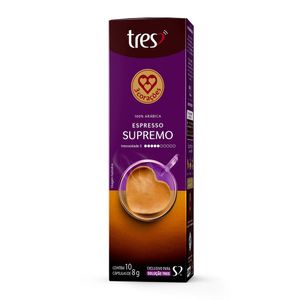 Café Três Espresso Supremo com 10 Cápsulas 80g