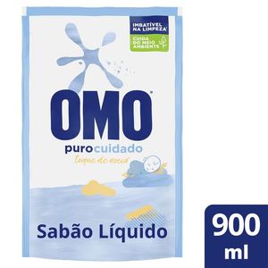 Lava Roupas Omo Líquido Puro Cuidado Refil 900ml