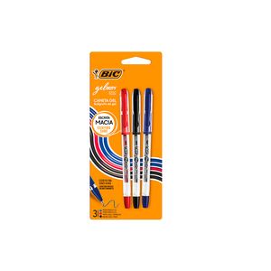 Caneta Bic Gelocity Stic Preta/Azul/Vermelha 3un