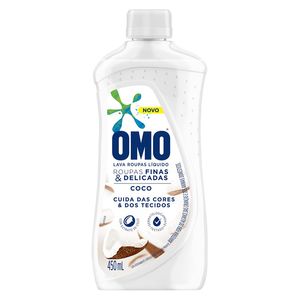 Lava Roupas Omo Líquido Roupas Finas e Delicadas Coco 450ml