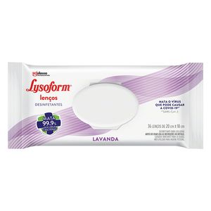 Lenço Desinfetante Lysoform Lavanda 36Unidades