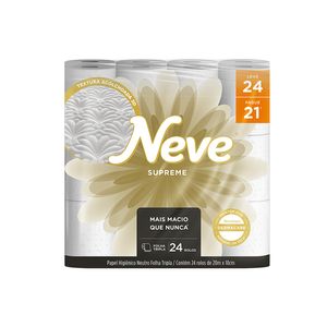 Papel Higiênico Neve Folha Tripla Lv24 Pg21 Rolos 20m