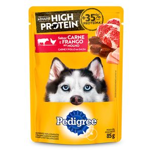 Alimento para Cães Pedigree Adulto High Protein Carne e Frango Sachê 85g