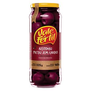 Azeitona Vale Fértil Preta sem Caroço Vidro 160g