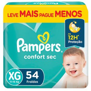 Fralda Pampers Confort Sec Bag Extra Grande 54un