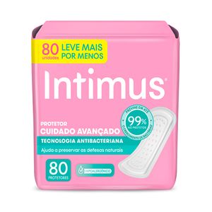 Protetor Diário Intimus Antibacteriano Lv + Pg-  80un
