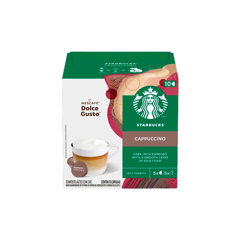 Café Starbucks Dolce Gusto Cappuccino com 10 Cápsulas 100g - Covabra