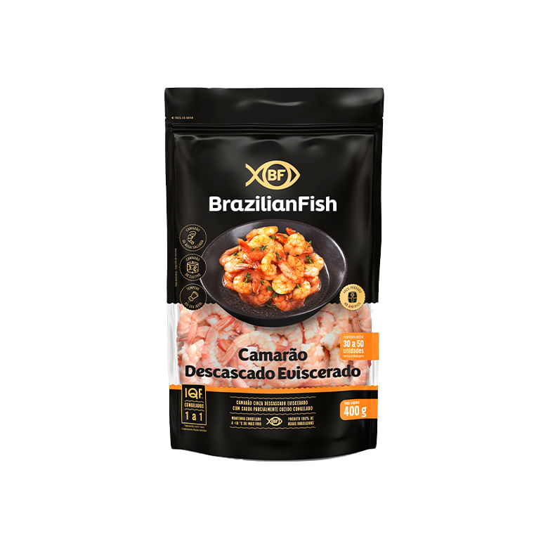 Camarão Eviscerado Brazilian Fish G 30/50 400g