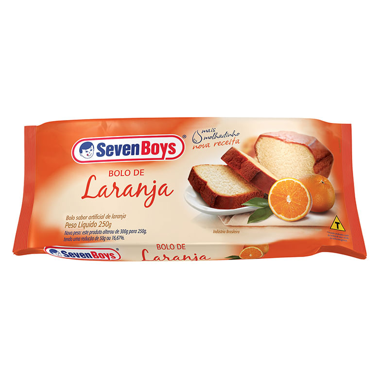 Bolo Seven Boys Laranja Pacote com 250g