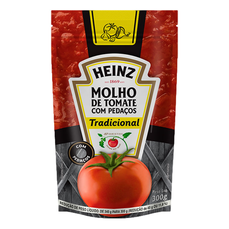 Molho Tomate Heinz Tradicional Sachê 300g - Covabra
