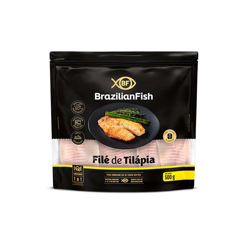 Filé de Tilápia Brazilian Fish Sem Pele Embalagem 500g