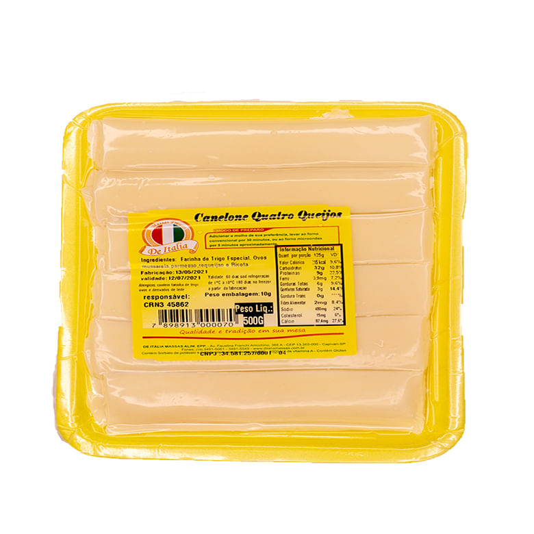 Canelone De Itália Quatro Queijos 500 g