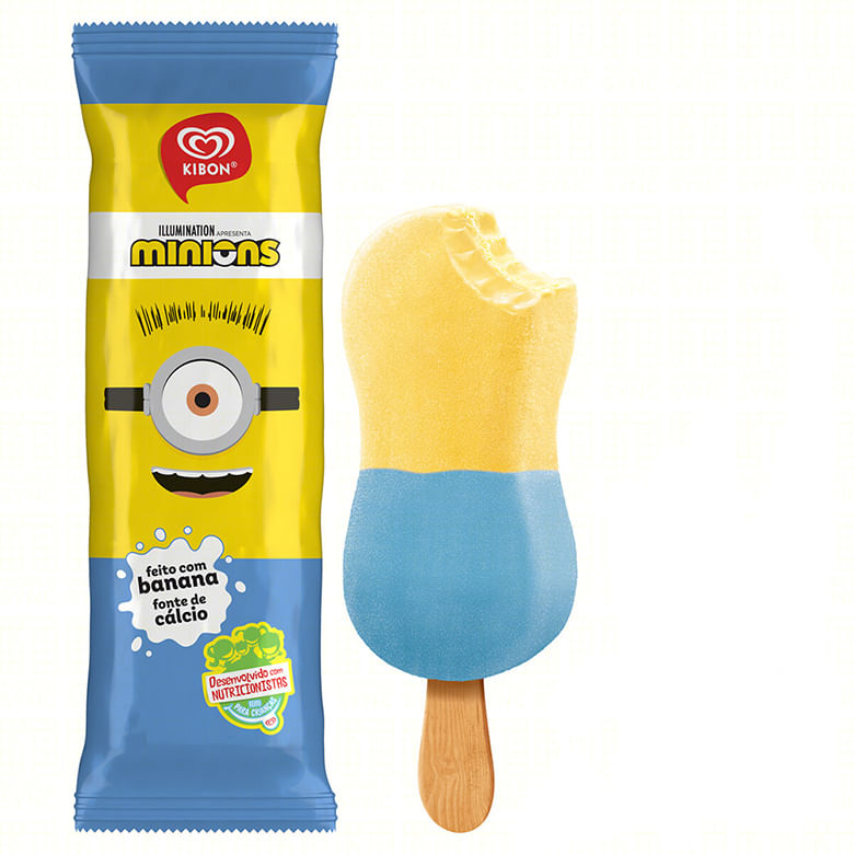 Picolé Kibon Minions Banana e Framboesa 45g - Covabra