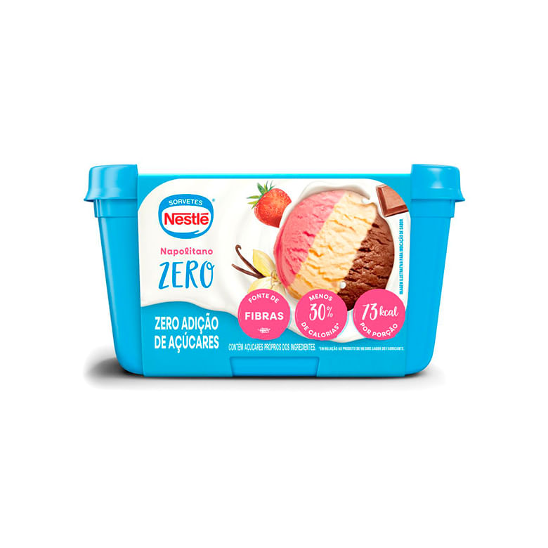 Sorvete Napolitano Zero Açucares 0,9l