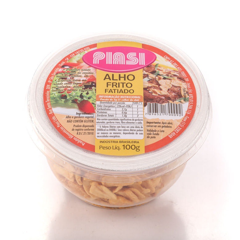 Alho Piasi Frito Fatiado 100g