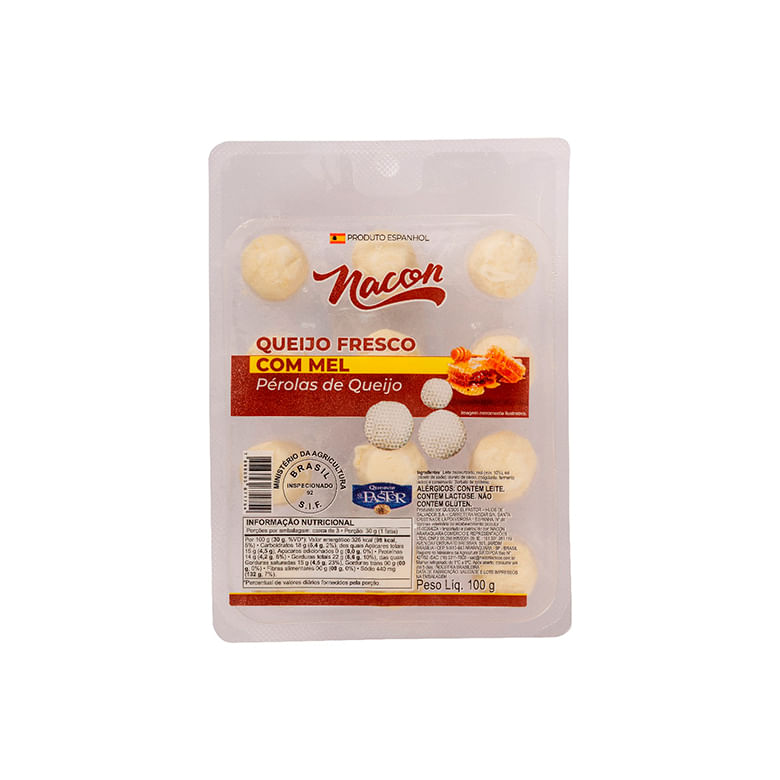 Queijo Fresco com Mel Pérolas Nacon 100g