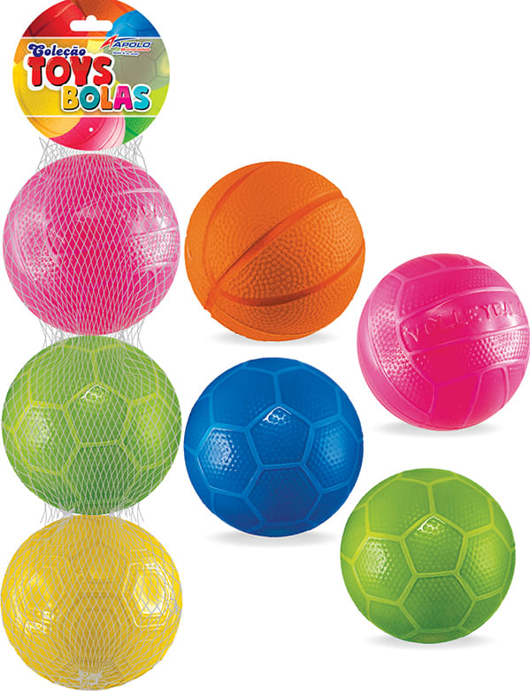 Kit 3 Bolas Pequenas Infantil Vinil N3 Cores Aleatórias