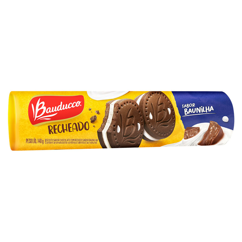 Biscoito Recheado Bauducco Baunilha Pacote com 140g