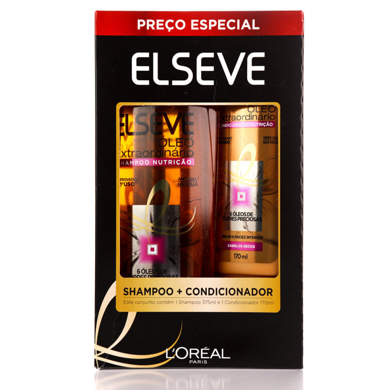 Shampoo Elseve Pack Promo Óleo Extraordinário 375ml - Covabra