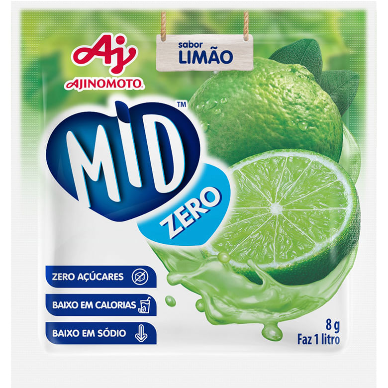 Refresco em Pó Mid Zero Limão 8g - Covabra