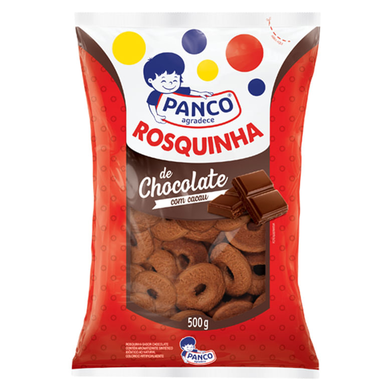 Biscoito Panco Rosquinhas Chocolate Pacote com 500g