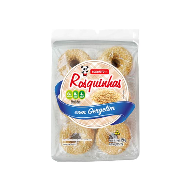 Biscoito Sapporo Rosquinha Zero Lactose Vegano com Gergelim 150g