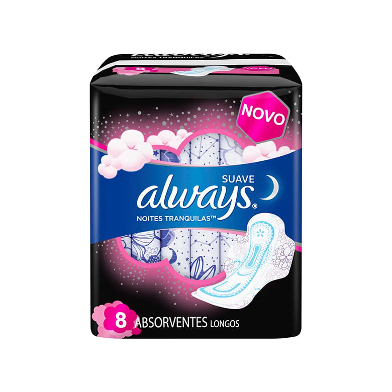 Absorvente Always Active Noturno com Abas 8Unidades
