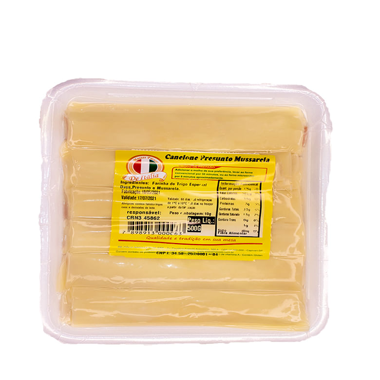 Canelone De Itália Presunto e Mussarela 500 g
