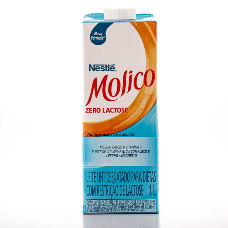 Leite Desnatado UHT Tipo A Zero Lactose Nestlé Molico 1 Litro