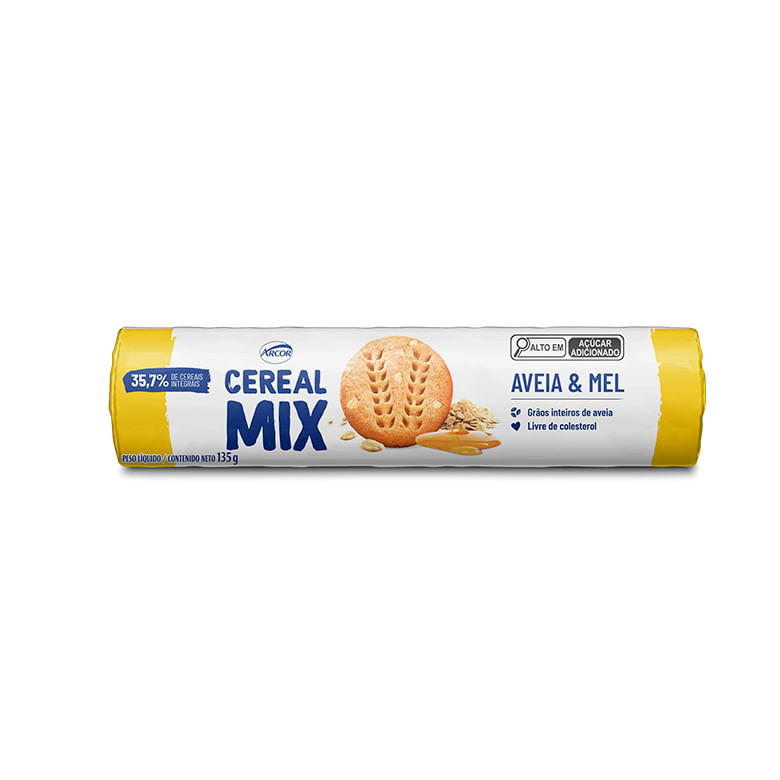 Biscoito Arcor Cereal Mix Aveia e Mel 135gr - Covabra